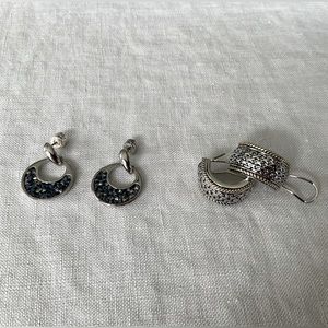 Stunning CALVIN KLEIN blue/silver earrings and gold/silver earrings.